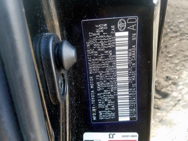 2T1BU4EE4DC959079 - 2013 TOYOTA COROLLA BASE  photo 10