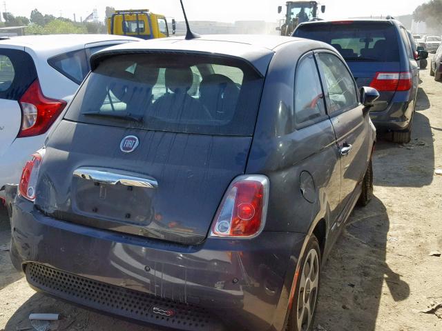 3C3CFFGE6JT471644 - 2018 FIAT 500 ELECTR GRAY photo 4