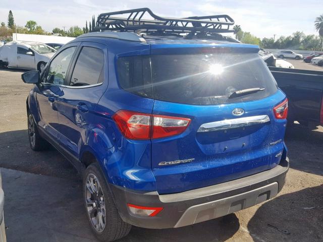 MAJ6P1WL7JC184002 - 2018 FORD ECOSPORT T BLUE photo 3