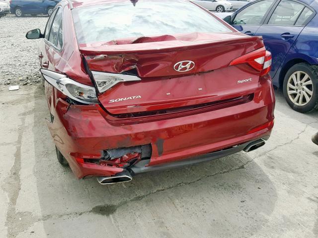 5NPE34AF0FH067653 - 2015 HYUNDAI SONATA SPO RED photo 9