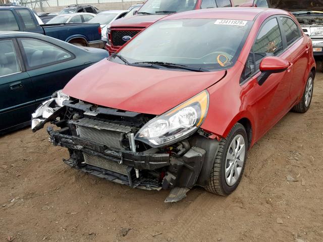 KNADM5A32F6500062 - 2015 KIA RIO LX RED photo 2