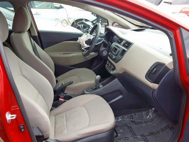 KNADM5A32F6500062 - 2015 KIA RIO LX RED photo 5