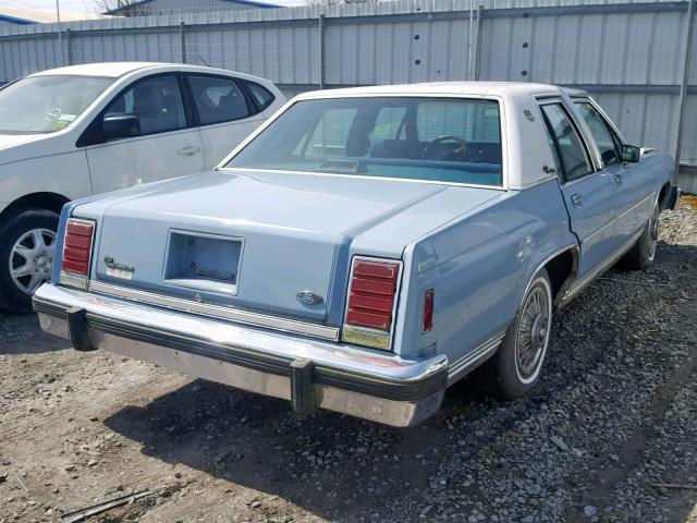 2FABP74F4HX197141 - 1987 FORD CROWN VICT BLUE photo 4