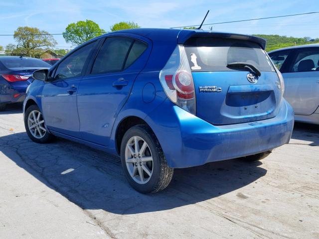 JTDKDTB34E1075193 - 2014 TOYOTA PRIUS C BLUE photo 3