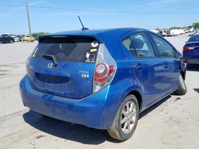 JTDKDTB34E1075193 - 2014 TOYOTA PRIUS C BLUE photo 4