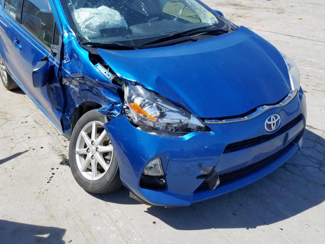 JTDKDTB34E1075193 - 2014 TOYOTA PRIUS C BLUE photo 9