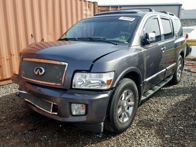 5N3AA08C55N814030 - 2005 INFINITI QX56 GRAY photo 2