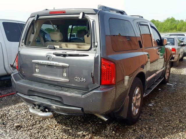 5N3AA08C55N814030 - 2005 INFINITI QX56 GRAY photo 4