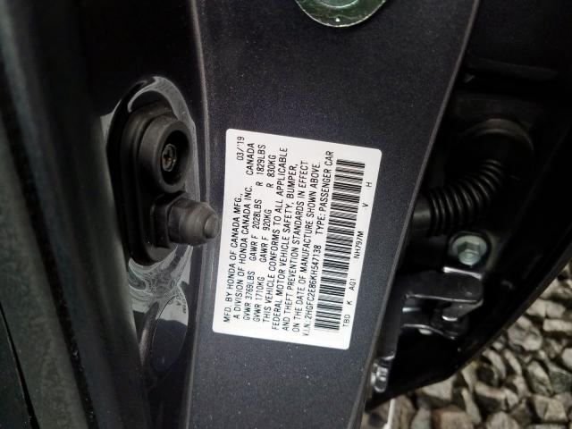 2HGFC2E86KH547138 - 2019 HONDA CIVIC SPORT  photo 10