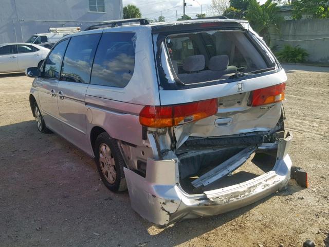 5FNRL18654B142784 - 2004 HONDA ODYSSEY EX SILVER photo 3