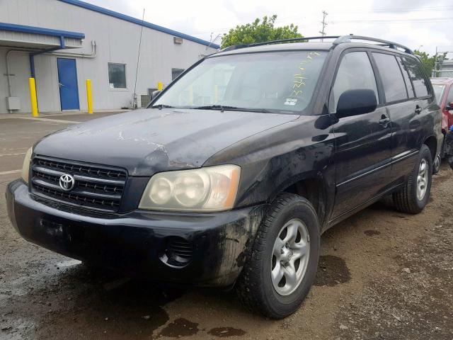 JTEGD21A630072763 - 2003 TOYOTA HIGHLANDER BLACK photo 2