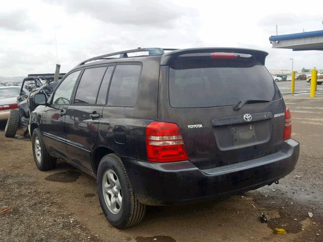 JTEGD21A630072763 - 2003 TOYOTA HIGHLANDER BLACK photo 3