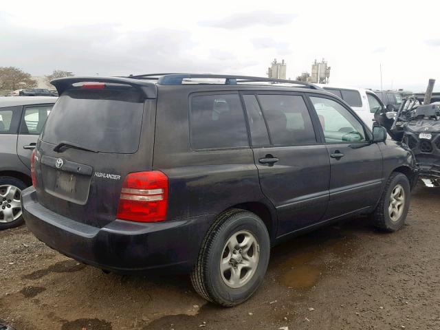 JTEGD21A630072763 - 2003 TOYOTA HIGHLANDER BLACK photo 4