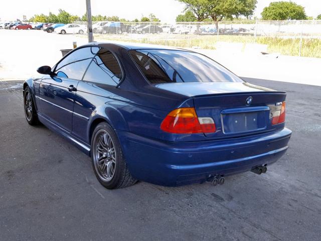 WBSBL93422JR18261 - 2002 BMW M3 BLUE photo 3