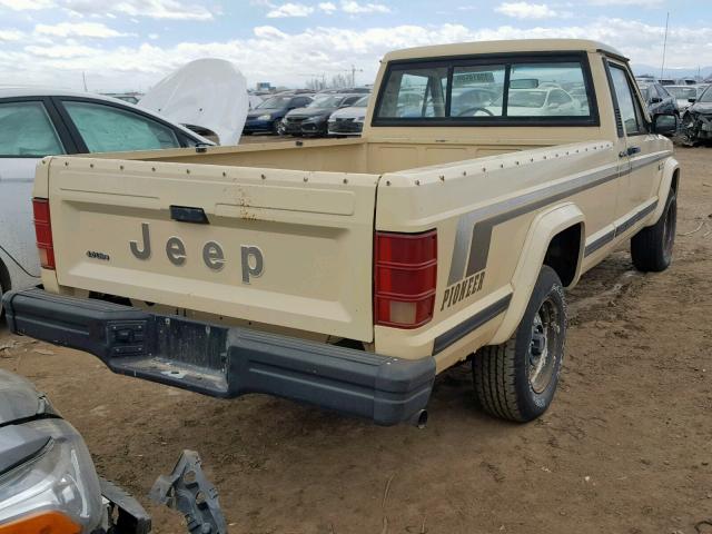 1J7FJ36LXKL592614 - 1989 JEEP COMANCHE P TAN photo 4