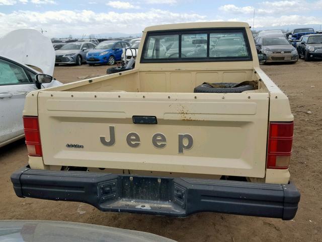 1J7FJ36LXKL592614 - 1989 JEEP COMANCHE P TAN photo 6