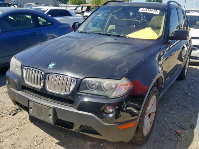 WBXPC93459WJ28370 - 2009 BMW X3 XDRIVE3 BLACK photo 2