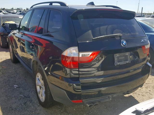 WBXPC93459WJ28370 - 2009 BMW X3 XDRIVE3 BLACK photo 3