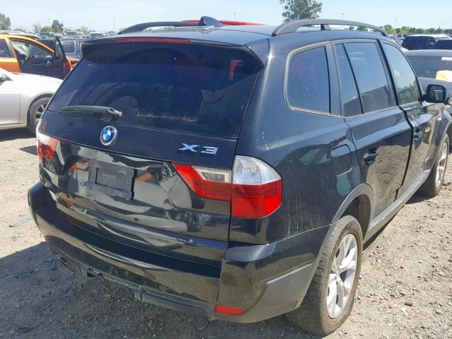 WBXPC93459WJ28370 - 2009 BMW X3 XDRIVE3 BLACK photo 4