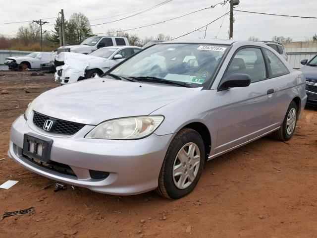 1HGEM21115L052418 - 2005 HONDA CIVIC DX V SILVER photo 2