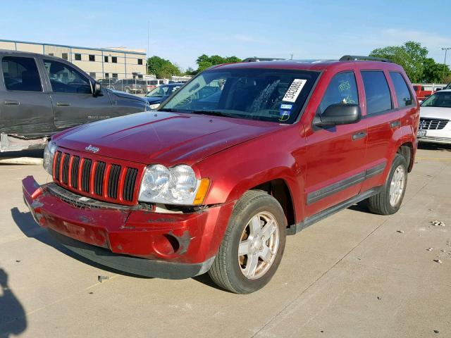 1J4HR48N45C517432 - 2005 JEEP GRAND CHER BURGUNDY photo 2