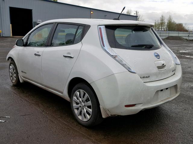 1N4AZ0CP6EC337755 - 2014 NISSAN LEAF S WHITE photo 3