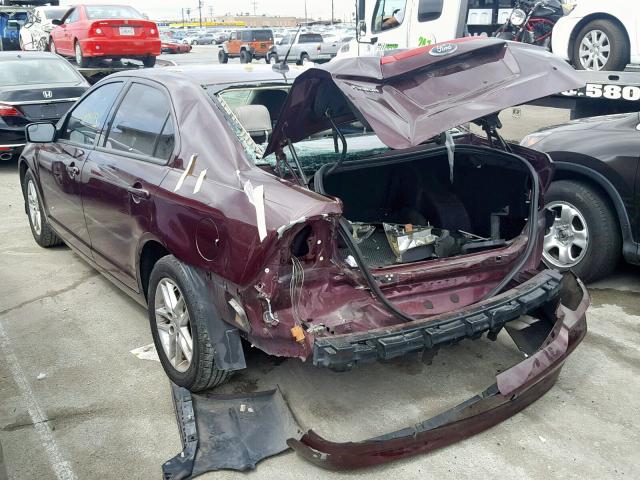 3FAHP0GAXCR321809 - 2012 FORD FUSION S MAROON photo 3