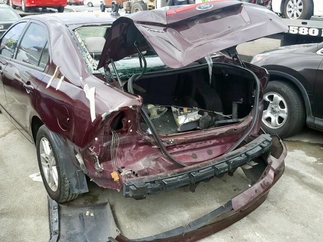 3FAHP0GAXCR321809 - 2012 FORD FUSION S MAROON photo 9