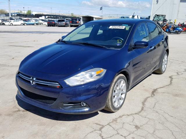 1C3CDFCB6FD405321 - 2015 DODGE DART LIMIT BLUE photo 2