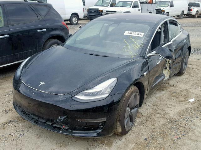 5YJ3E1EA3JF122845 - 2018 TESLA MODEL 3 BLACK photo 2