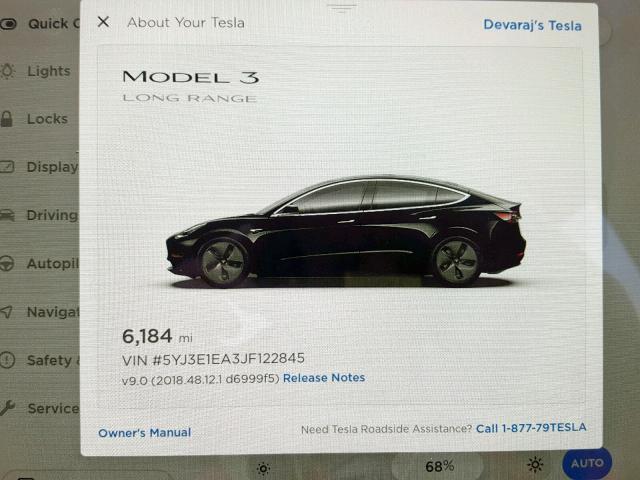 5YJ3E1EA3JF122845 - 2018 TESLA MODEL 3 BLACK photo 8