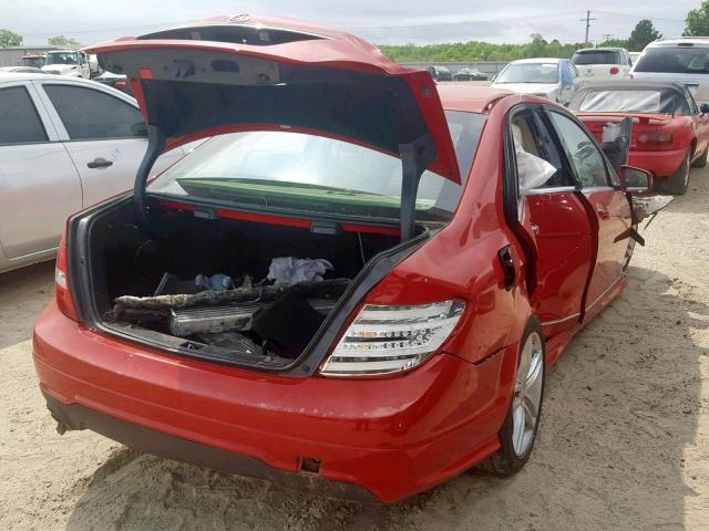 WDDGF4HB1ER306370 - 2014 MERCEDES-BENZ C 250 RED photo 4