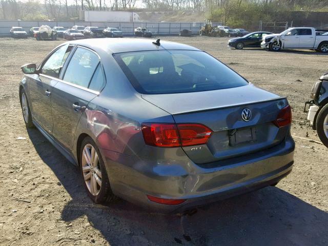 3VW4A7AJ3DM275201 - 2013 VOLKSWAGEN JETTA GLI GRAY photo 3