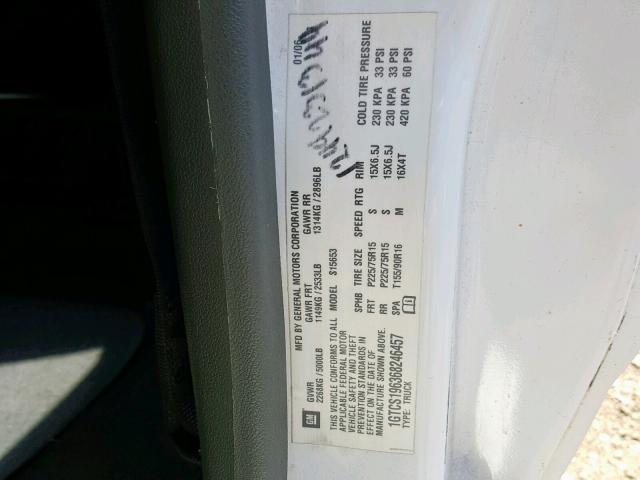 1GTCS196368246457 - 2006 GMC CANYON WHITE photo 10