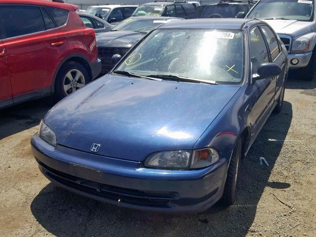 1HGEG8640SL005776 - 1995 HONDA CIVIC DX BLUE photo 2