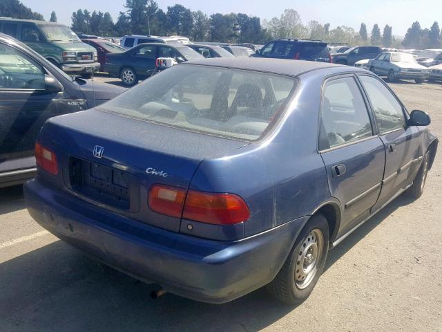 1HGEG8640SL005776 - 1995 HONDA CIVIC DX BLUE photo 4