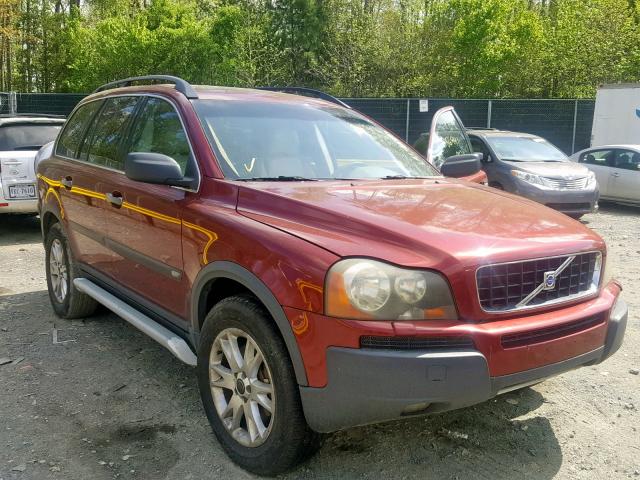 YV1CZ91HX41046845 - 2004 VOLVO XC90 T6 BURGUNDY photo 1