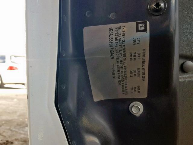 1G8AJ55F07Z134499 - 2007 SATURN ION LEVEL WHITE photo 10
