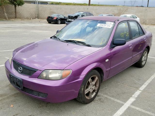 JM1BJ225130153744 - 2003 MAZDA PROTEGE DX PURPLE photo 2