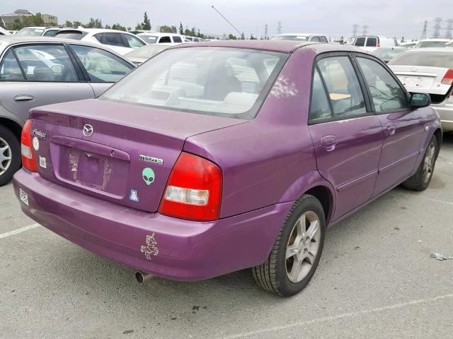 JM1BJ225130153744 - 2003 MAZDA PROTEGE DX PURPLE photo 4