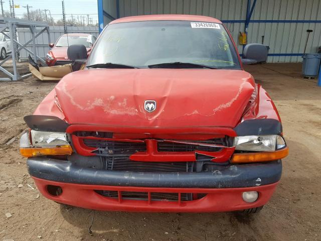 1B7GL22X1XS186304 - 1999 DODGE DAKOTA RED photo 9