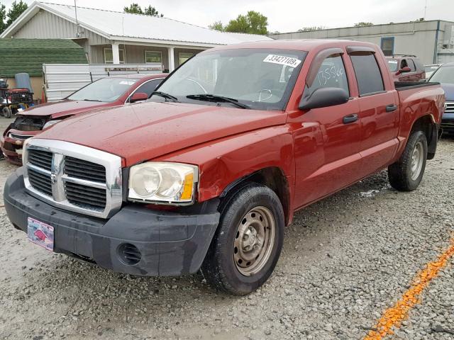 1D7HE28N06S522534 - 2006 DODGE DAKOTA QUA RED photo 2