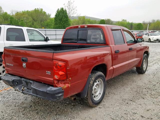 1D7HE28N06S522534 - 2006 DODGE DAKOTA QUA RED photo 4