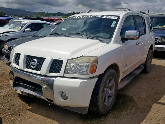 5N1AA08A45N717358 - 2005 NISSAN ARMADA SE WHITE photo 2