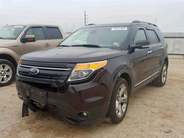 1FM5K8F84EGB94358 - 2014 FORD EXPLORER L BLACK photo 2