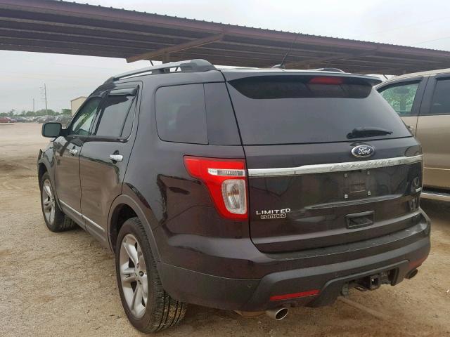 1FM5K8F84EGB94358 - 2014 FORD EXPLORER L BLACK photo 3