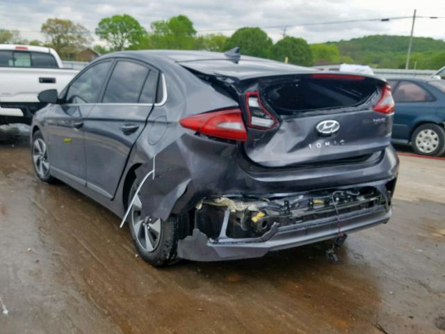 KMHC75LC0JU089585 - 2018 HYUNDAI IONIQ SEL GRAY photo 3