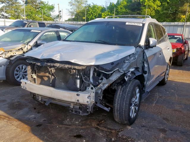 5N1AL0MN8DC315338 - 2013 INFINITI JX35 SILVER photo 2