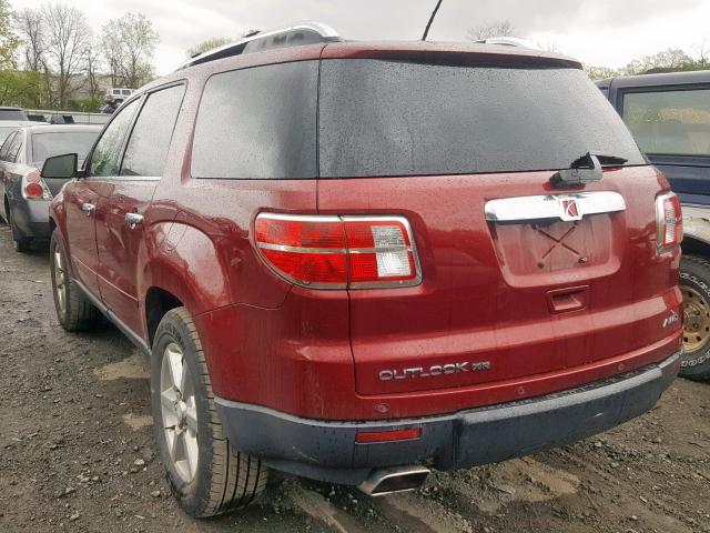 5GZEV33748J128845 - 2008 SATURN OUTLOOK XR RED photo 3