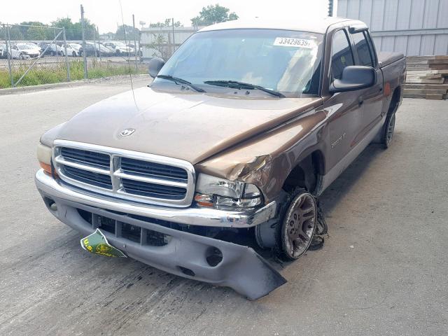 1B7HL2AN71S224419 - 2001 DODGE DAKOTA QUA GOLD photo 2